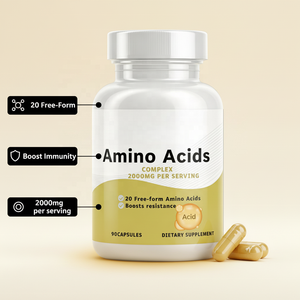 Complesso di Aminoacidi per Adulti all'Ingrosso, Capsule da 2000mg, 90 Pezzi |   Integratore di 20 aminoacidi a forma libera per una migliore densità ossea - Product Image 5