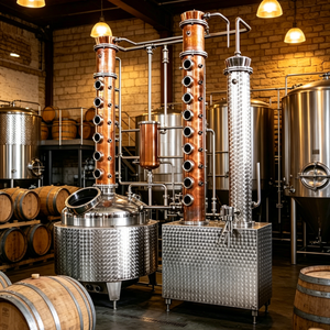 Équipement de distillation à double colonne de 200 L avec panier à <span class=keywords><strong>gin</strong></span> pour petites distilleries, pour la production de <span class=keywords><strong>gin</strong></span> ou de vodka - Product Image 1