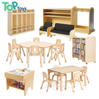 Ensemble de meubles préscolaires en bois Montessori personnalisés, table pour enfants, chaise, armoire de rangement, bibliothèque, canapé, étagère de lecture, salle de classe de garderie