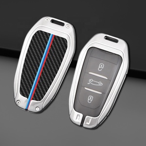 Pour <span class=keywords><strong>Peugeot</strong></span> fibre de carbone voiture clé à distance couverture coque étui Fob approvisionnement fournisseur doré en alliage de Zinc clé de voiture couverture - Product Image 2