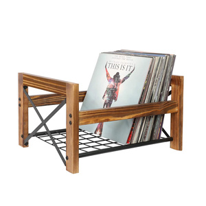 Modern Design DVDs CDs-Wood Book Storage Stand File Folder Racks Vinyl Record Holder