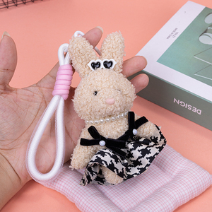 Mới đến đáng yêu Bunny Keychain Thỏ Nhỏ sang trọng với hình trái tim quyến rũ và Cung Túi Mặt dây chuyền ánh sáng mềm lông vòng chì<span class=keywords><strong>a</strong></span> khó<span class=keywords><strong>a</strong></span> - Product Image 3
