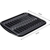 Plaque de cuisson rectangulaire noire antiadhésive de 13 et 16 pouces en métal émaillé avec bac de récupération des graisses pour four et grill