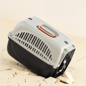 Boîte de <span class=keywords><strong>transport</strong></span> en plastique pour chiens approuvée par les compagnies aériennes avec poignée Cages pour animaux de compagnie Sac de <span class=keywords><strong>transport</strong></span> et maisons de voyage Cages avec porte en métal - Product Image 4