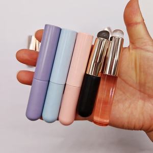 Applicatore in Silicone a Testa Tonda per Balsamo Labbra, Rossetto, Lucidalabbra, Tinta, <span class=keywords><strong>Maschera</strong></span>, Pennello per Trucco Labbra con Cappuccio Antipolvere, Applicatore per Correttore - Product Image 4