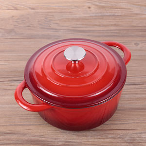 Kleurrijke Porseleinen Geëmailleerde Gietijzeren Stoofschotels Kookpot Sets Milieuvriendelijk Lfgb Gecertificeerd Gas Inductie Compatibel Dubbel - Product Image 1