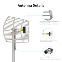 Antena de rejilla parabólica Wifi de alta ganancia de 2,4G, puente inalámbrico de larga distancia para exteriores WLAN, rango de cubierta de 5-8KM, antena de rejilla de 16dbi