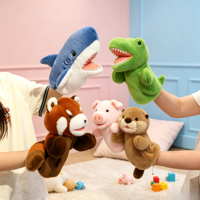 Marionnette à main personnalisée en forme de raton laveur ou de requin, inspirée d'images, poupée apaisante, jouet d'éveil parent-enfant, accessoire interactif pour spectacle