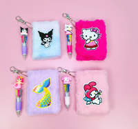 Carnet de notes de haute qualité avec couverture en tissu peluche personnalisée, broderie, planificateur, bloc-notes avec stylo dans un coffret cadeau pour la promotion