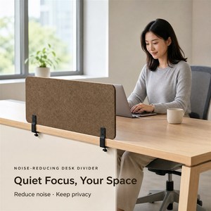 Panneau de séparation de bureau en feutre PET acoustique, réducteur de bruit, amortisseur sonore, fixation par pince, pour espace de travail à domicile - Product Image 3