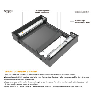 Système de protection solaire automatique Newhoo SR150 intégré, en métal, pour extérieur, imperméable, bloquant les UV, pour véranda et patio - Product Image 4