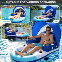 Nouveauté : chaise flottante gonflable électrique pour adultes, personnalisable, avec rotation à 360° °   Moteur à hélice spirale, flotteur de luxe avec dossier inclinable