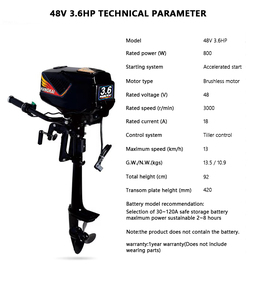 Moteur hors-bord électrique sans balais HANGKAI 3.6HP, nouvelle version durable, 48V 800W, pour utilisation par les plongeurs - Product Image 4