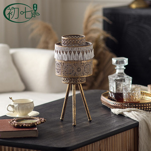 Moroccan Style Wrought Iron Candle <b>Holder</b> With Tassels Home Decoration For Christmas - Product Image 4