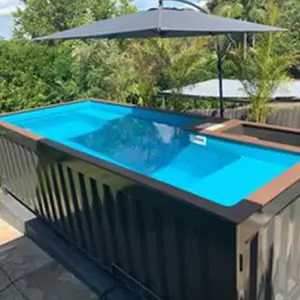 Spa de natação de 6 pés em piscina acima do solo ao ar livre piscina pequena de 12 pés 20 pés para uso doméstico piscina contêiner com banheira de hidromassagem