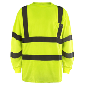 Nhanh chóng vận chuyển huỳnh quang màu vàng cao phản xạ lớp 3 Băng Mắt Chim dài tay áo an toàn Áo sơ mi eniso20471 quần áo phản quang - Product Image 1