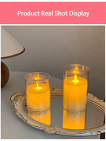 Bougie électronique LED en plastique avec télécommande, effet de flamme vacillante réaliste, sans fumée, idéale pour Noël, mariages et décoration intérieure romantique