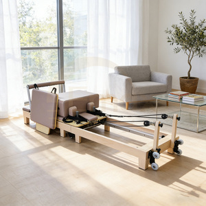 Body Building <span class=keywords><strong>Pilates</strong></span> pieghevole materiale di legno reforming Logo personalizzato <span class=keywords><strong>Pilates</strong></span> uso domestico - Product Image 2