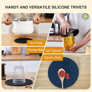 Plateau et sous-verre multifonctionnels en silicone de qualité alimentaire, sans BPA, avec design alvéolé épaissi, pour la cuisine domestique - Product Image 3