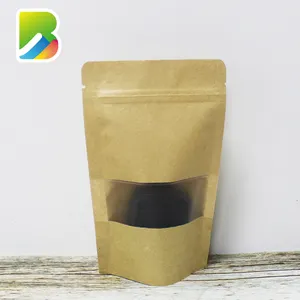 Abitudine per il sacchetto di carta marrone riciclato del sacchetto di carta kraft del commestibile con il sacchetto di carta kraft stampato logo