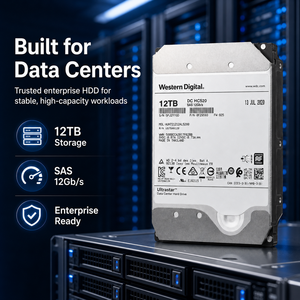 Pour disque dur d'entreprise <span class=keywords><strong>WD</strong></span> Ultrastar DC HC520 HUH721212AL5200 12 To, 3,5 pouces SAS 12 Gb/s 7200 tr/min, disque dur de serveur à hélium CMR - Product Image 2