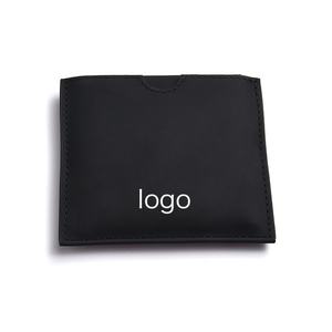 Custom Logo Black Silkscreen Printing PU Leather Makeup Pocket <b>Mirror</b> <b>Rectangle</b> Shape with Pouch - Product Image 3
