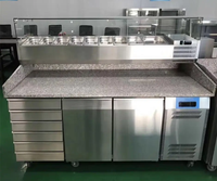 Équipement de cuisine de restaurant en acier inoxydable de qualité alimentaire, presse à pâte, table de préparation de pizza, réfrigérateur