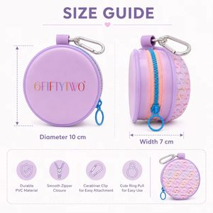 กระเป๋าใส่เหรียญทรงกลม PVC กันน้ำ พร้อมคาราไบเนอร์ กระเป๋าซิปขนาดกะทัดรัด สำหรับใส่หูฟัง เหรียญ กุญแจ และใช้สำหรับการเดินทาง แบบสั่งทำ - Product Image 3