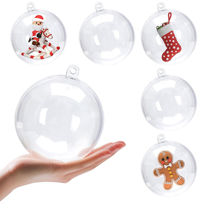 <span class=keywords><strong>Bolas</strong></span> de Adorno Rellenables de Plástico Transparente de Varios Tamaños para Decoración de Navidad, Bodas y Fiestas - Product Image 1