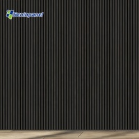 Panneau acoustique en lattes de bois, panneau mural décoratif absorbant le son avec NRC 0.8, respectueux de l'environnement, pour les bureaux et les hôtels