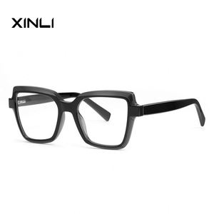 XINLIUnique Designer 2215 แว่นตาทรงสี่เหลี่ยมสำหรับผู้หญิง สองสี พร้อมเลนส์สายตา วินเทจ กรอบป้องกันแสงสีฟ้า สำหรับใส่ทุกวัน แบบเต็มกรอบ - Product Image 2