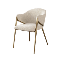 Chaise de salle à manger en tissu de luxe italien, avec dossier en acier inoxydable, design moderne pour hôtel, maison, salles à manger