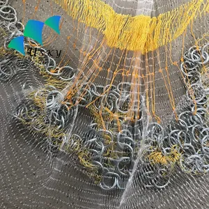 4ft-12ft韩式钢链底部口袋撒网手抛出渔网