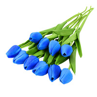 Buket bunga Tulip sentuhan asli untuk dekorasi pernikahan bunga Tulip buatan PU perlengkapan pesta rumah Musim Semi Paskah