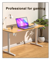 QB Nouveau Bureau de Jeu Électrique Ergonomique PC RGB avec Double Moteur, Hauteur Réglable