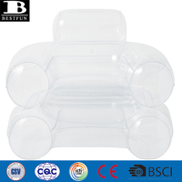 Fauteuil gonflable en vinyle transparent robuste, canapé durable en plastique, chaise à bulles gonflable, meubles