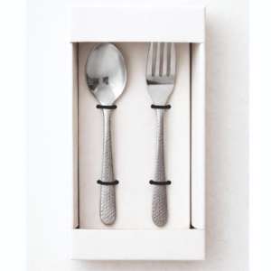 Ensemble de 12 couverts en acier inoxydable plaqué or martelé avec cuillère et fourchette pour fêtes, dîners de luxe et cadeaux - Product Image 3