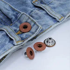 China Supplier Gole Metal Trocas Trochus round Jean Buttons Shanks Wave Plating Technique Customizable Shank Button