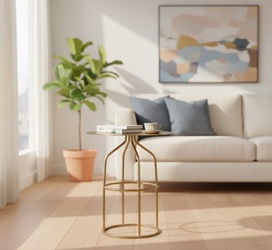 Contemporary Aluminum <b>Console</b> <b>Table</b> Modern Minimalist Furniture Lightweight Metal for Apartment Living Room Bedroom Hotel - Product Image 2