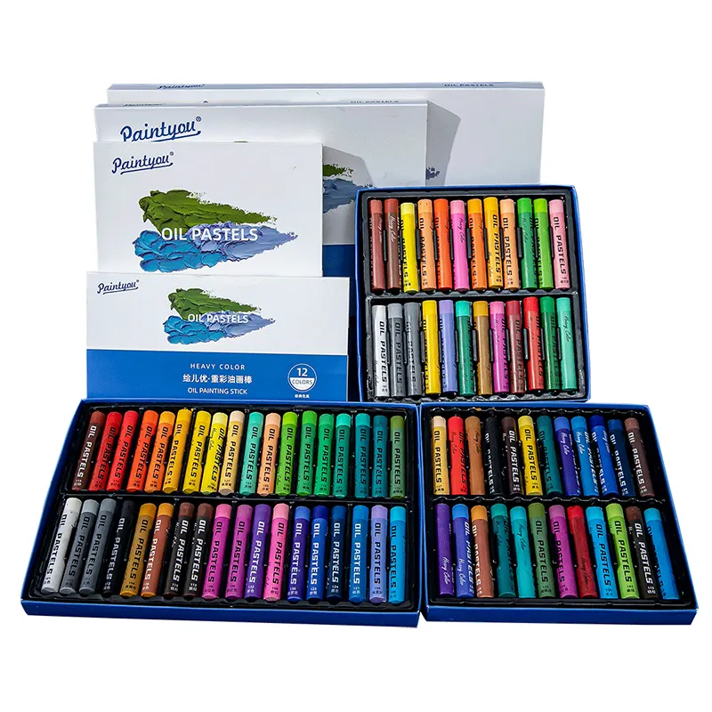 Paintyou ağır renk yağ pastel 48 Set profesyonel boyama yağı pastel çizim sanat boya kalemleri-çeşitli renkler adedi 10 takım