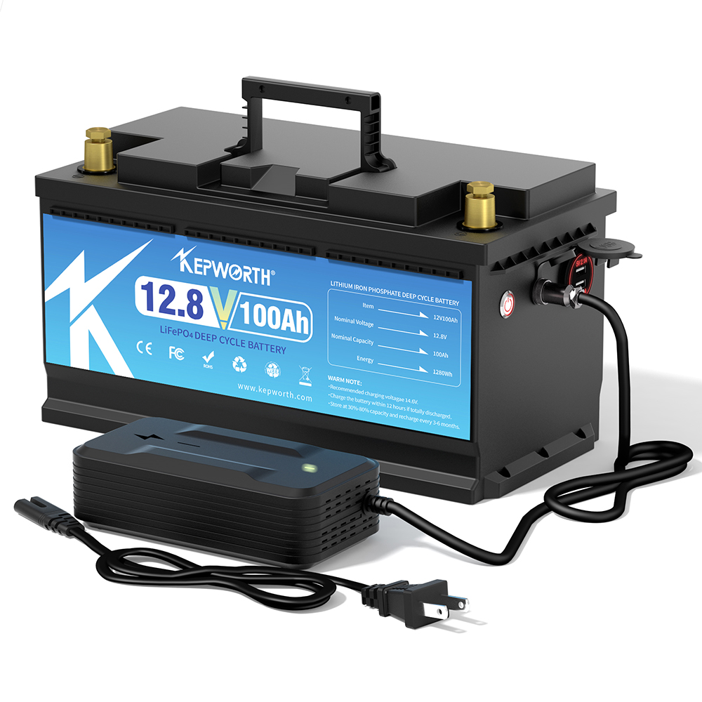 EU/US/CA Stock Kepworth 12,8 В 100Ah 120Ah 180Ah Lifepo4 батарея литий-ионный аккумулятор 12 В литиевая батарея солнечная батарея с зарядным устройством