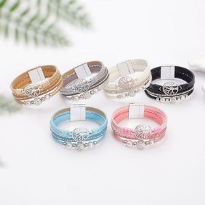 <b>Beaded</b> Leather <b>Bracelet</b> Strategic Competitive B2B Price High Polishing Holiday Gift for Women 18k <b>Gold</b> Plated Color - Product Image 2