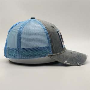 Personnalisé de haute qualité 100% coton lavé aux pigments imprimé Patch gris en détresse queue de cheval casquettes de Baseball chapeau - Product Image 5