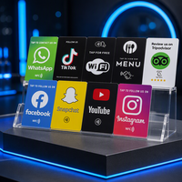Puce NFC NTAG215 13,56 MHz sans contact, étanche, support de carte cadeau OEM, code QR personnalisable, cartes de médias sociaux
