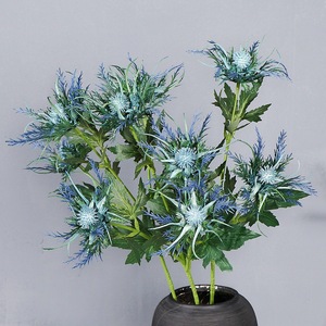 ดอกเออรินจิมประดิษฐ์สีขาวนม สีฟ้าอ่อน สีส้มเข้ม สีม่วงเข้ม สีฟ้า แจกันพลาสติก จัดดอกไม้ - Product Image 3