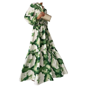 ชุดเดรสยาวทรงเอ แขนยาว พิมพ์ลายโลโก้ด้านหน้า สำหรับผู้หญิง แบรนด์ Unity Luxure รุ่นใหม่ ใส่สบาย ระบายอากาศได้ดี เหมาะสำหรับฤดูใบไม้ผลิและฤดูร้อน เอวธรรมชาติ - Product Image 1