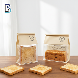 レベイ包装中国クワッドシールポーチ自己密封防湿クラフト紙袋包装フラットボトムベーキングパン袋 - Product Image 1