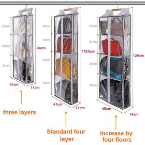 Folding Hanging Over Door Organizer with 5 Clear Dust-Proof Pockets Waterproof PVC for Kid's Toys <b>Wardrobe</b> & Living Room Use - Product Image 5