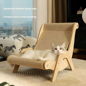 Chaise tout-en-un pour <span class=keywords><strong>chat</strong></span> en sisal résistant à l'usure et aux griffes, avec griffoir intégré et nid douillet, couleur caramel - Product Image 1