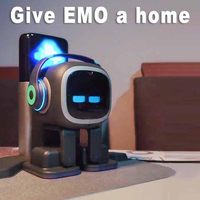 Robot de bureau interactif EMOPET AI avec commande vocale ChatGPT, fonction de danse et personnalité interactive, livré avec station de charge à domicile